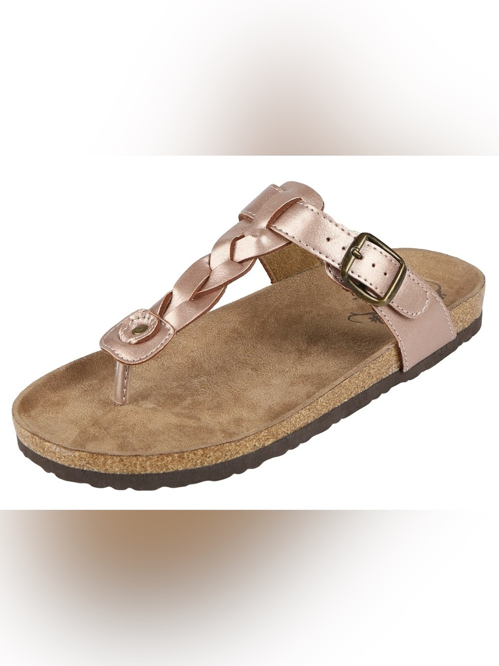 NWT Northside Women’s size 9 Braided T-Strap Sandal - Rose Gold